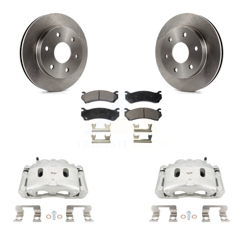 TRANSIT AUTO  Front Disc Brake Caliper Rotors And Semi-Metallic Pads Kit for Chevrolet Silverado 1500 Kc8-100301P
