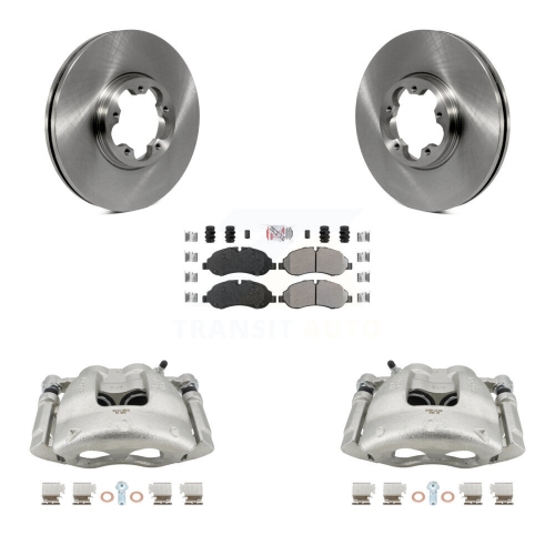 TRANSIT AUTO  Front Disc Brake Caliper Rotors & Semi-Metallic Pad Kit for Ford Transit-250 Transit-150 Kc8-100473N
