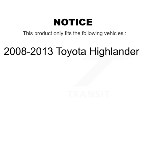 Disques d'étrier de frein arrière et plaquettes semi-métalliques pour Toyota Highlander KC8-100560P 2008-2013