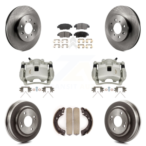 Front Rear Disc Brake Caliper Rotors Drum Ceramic Pads Kit For 2007-2008 Honda Fit KC8-100832T