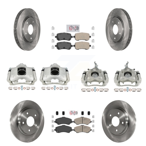 Ensemble de disque d'étrier de frein avant arrière et de plaquettes en céramique pour Dodge Journey KC8-102665N 2009-2011