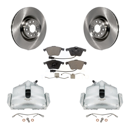 Front Disc Brake Caliper Rotors And Semi-Metallic Pads Kit For Volkswagen Golf CC Passat KC8-100053P