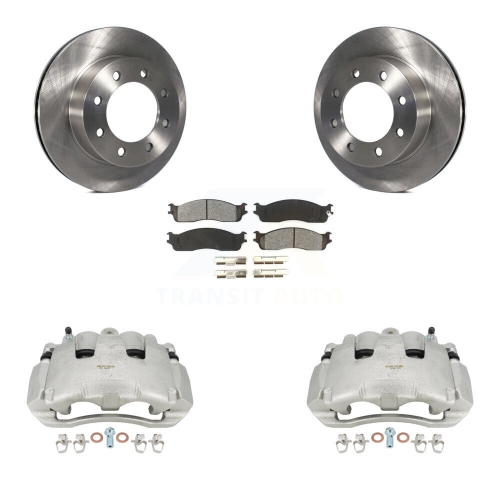 TRANSIT AUTO  Front Brake Caliper Rotors Semi-Metallic Pad Kit for 06 Dodge Ram 1500 With 8 Lug Wheels Kc8-100259S