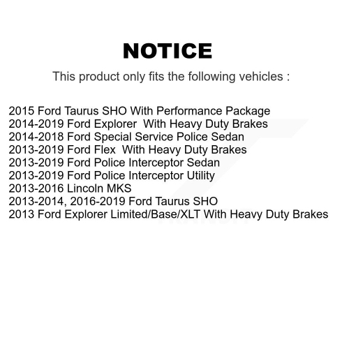Ensemble de plaquettes en céramique pour disque à fente d'étrier de frein avant pour berline Ford Explorer Flex Taurus KCD-100058C