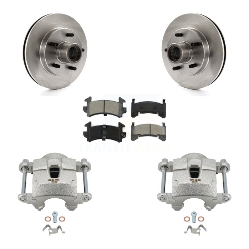 TRANSIT AUTO  Front Brake Caliper Rotors & Semi-Metallic Pad Kit for 2003 Chevrolet S10 Gmc Sonoma Rwd Kc8-100707S