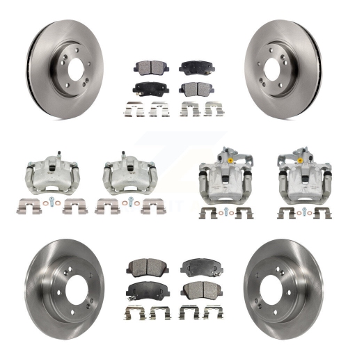 TRANSIT AUTO  Front Rear Brake Caliper Rotor & Ceramic Pad Kit (10PC) for 2014 Kia Forte Sx With Sedan Kc8-101185T