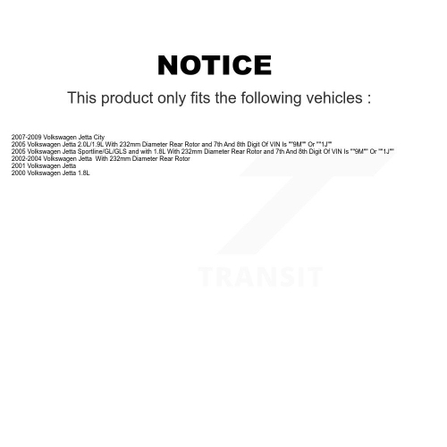 Ensemble de plaquettes semi-métalliques pour étrier de frein arrière pour Volkswagen Jetta Golf KCG-100227S