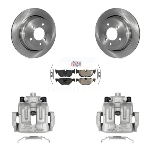 Rear Disc Brake Caliper Rotor & Semi-Metallic Pad Kit For BMW 328i xDrive X1 328xi 325xi KC8-100694N