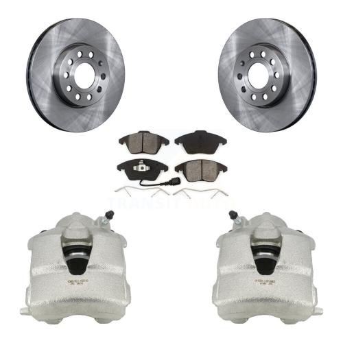 Front Disc Brake Caliper Rotors And Semi-Metallic Pads Kit For Volkswagen Jetta KC8-100064S