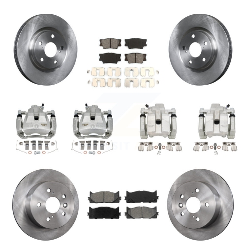 TRANSIT AUTO  Front Rear Brake Caliper Rotor Semi-Metallic Pad Kit (10PC) for Toyota Camry Lexus Es350 Kc8-101171S