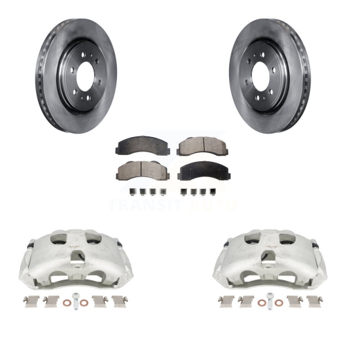TRANSIT AUTO  Front Disc Brake Caliper Rotor & Semi-Metallic Pad Kit for Ford F-150 Expedition Lincoln Kc8-100154P