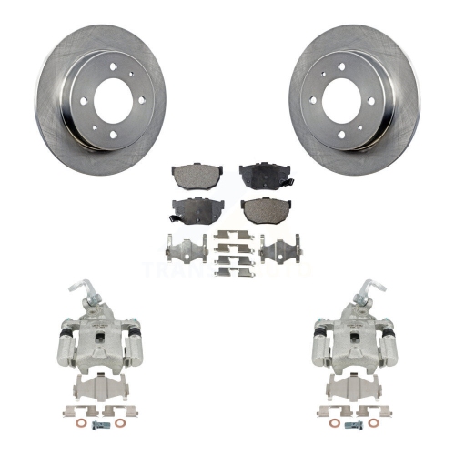 TRANSIT AUTO  Rear Disc Brake Caliper Rotor Semi-Metallic Pad Kit for Hyundai Elantra Rear Brakes Kc8-100505P