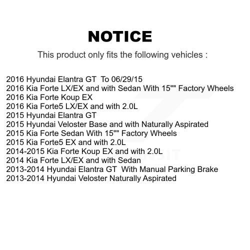 Front Rear Brake Caliper Rotor & Ceramic Pad Kit For Hyundai Elantra GT Kia Forte KC8-102669N