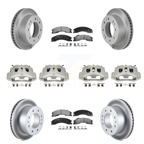 TRANSIT AUTO  Front Rear Brake Caliper Coat Rotors Semi-Metallic Pad Kit (10PC) for Gmc Chevrolet 2500 Kcg-100795P