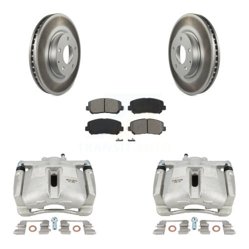 Front Disc Brake Caliper Coated Rotor And Semi-Metallic Pad Kit For 2013-2015 Mazda CX-5 KCG-100698S