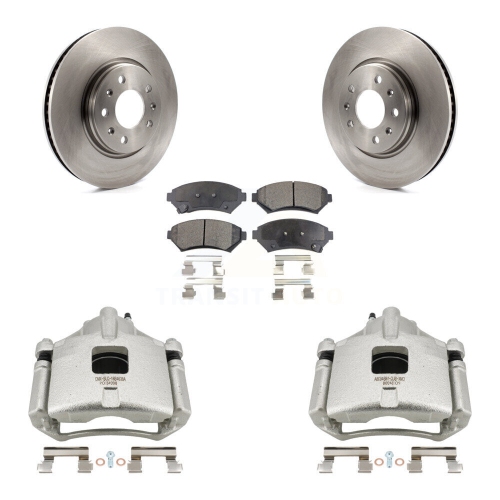TRANSIT AUTO  Front Disc Brake Caliper Rotors And Semi-Metallic Pads Kit for 2003 Cadillac Seville Kc8-100231P