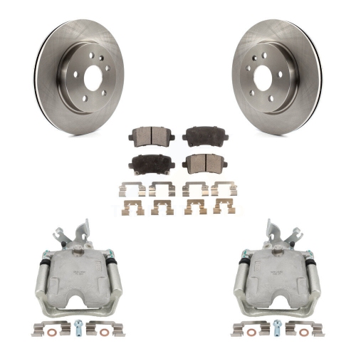 TRANSIT AUTO  Rear Disc Brake Caliper Rotors And Semi-Metallic Pads Kit for Buick Lacrosse Allure Kc8-100416P