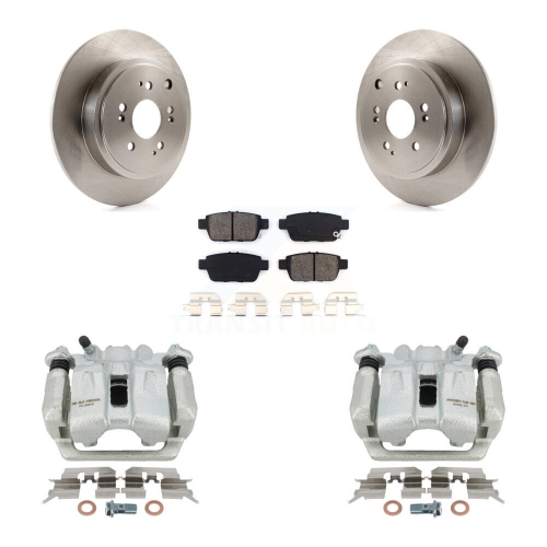 TRANSIT AUTO  Rear Disc Brake Caliper Rotors And Semi-Metallic Pads Kit for 2006-2014 Honda Ridgeline Kc8-100578S