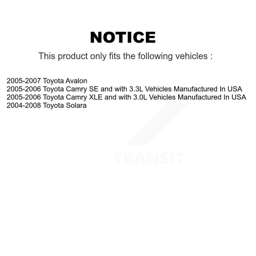 Disque d'étrier de frein avant arrière et plaquettes semi-métalliques pour Toyota Solara Avalon KC8-101336P