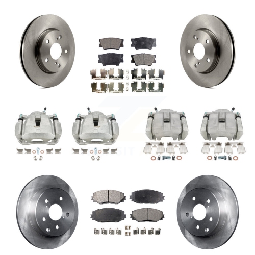 TRANSIT AUTO  Front Rear Brake Caliper Rotor Semi-Metallic Pad Kit (10PC) for 2013-2015 Toyota Rav4 Le Kc8-101155P