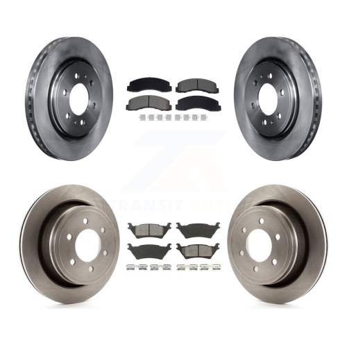 Front Rear Brake Rotor And Semi-Metallic Pad Kit For Ford F-150 With Manual Parking K8S-103901