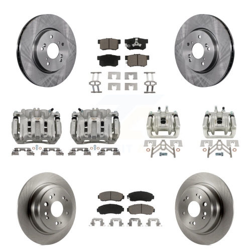 CMX  Front Rear Disc Brake Caliper Rotors & Ceramic Pad Kit (10PC) for Honda Accord Crosstour Kc8-101063C