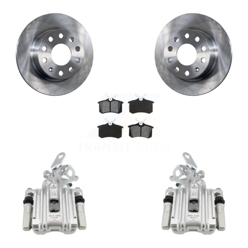 TRANSIT AUTO  Rear Disc Brake Caliper Rotors Semi-Metallic Pad Kit for Volkswagen Jetta Beetle Audi A3 Kc8-100520S