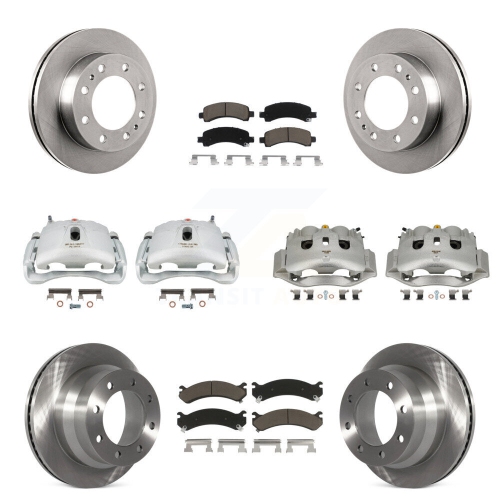 CMX  Front Rear Disc Brake Caliper Rotors & Ceramic Pad Kit (10PC) for Chevrolet Express 4500 Kc8-101152C