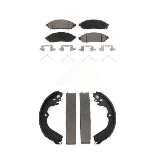 TRANSIT AUTO  Front Rear Ceramic Brake Pads And Drum Shoes Kit for Nissan Nv200 Chevrolet City Express Kcn-100421