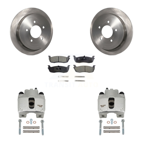 TRANSIT AUTO  Rear Disc Brake Caliper Rotors And Ceramic Pads Kit for Lincoln Blackwood Kc8-100131T