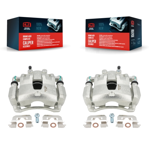 CMX  Front Brake Caliper Left Right Side (Driver Passenger) Kit for Hyundai Accent Kia Rio Kbc-100223