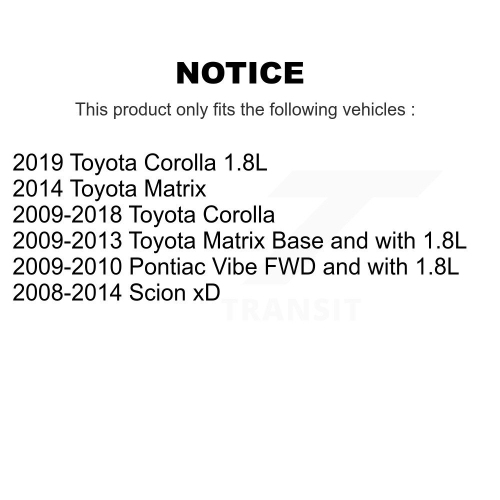 Front Brake Caliper Rotor & Semi-Metallic Pad Kit For Toyota Corolla Matrix Pontiac Vibe KC8-100015P