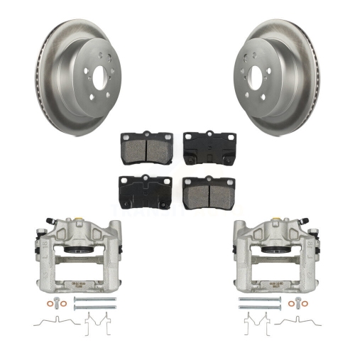 Rear Disc Brake Caliper Coated Rotors And Semi-Metallic Pads Kit For Lexus IS250 GS300 KCG-100062S