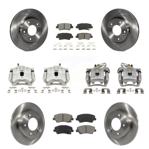 TRANSIT AUTO  Front Rear Brake Caliper Rotor And Semi-Metallic Pad Kit (10PC) for Hyundai Elantra 1.8L Kc8-101092S