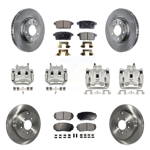 TRANSIT AUTO  Front Rear Brake Caliper Rotors & Semi-Metallic Pad Kit (10PC) for 07-09 Lincoln Mkx Fwd Kc8-101089P