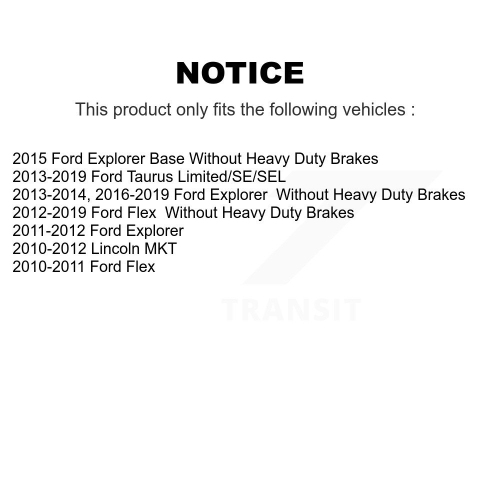 Rear Brake Caliper Coat Rotors & Semi-Metallic Pad Kit For Ford Explorer Flex Taurus MKT KCG-100116S