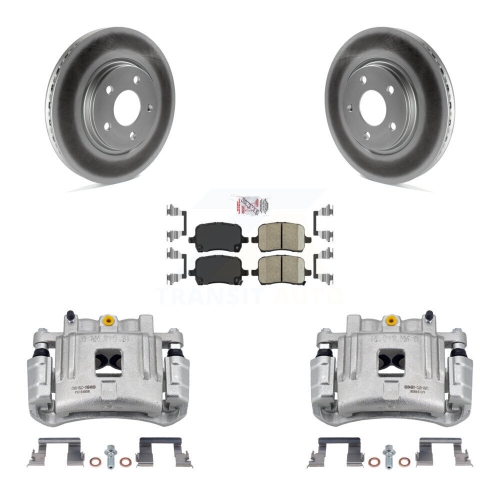 Front Brake Caliper Coat Rotor & Ceramic Pad Kit For Pontiac G6 With Dual Piston KCG-100227N