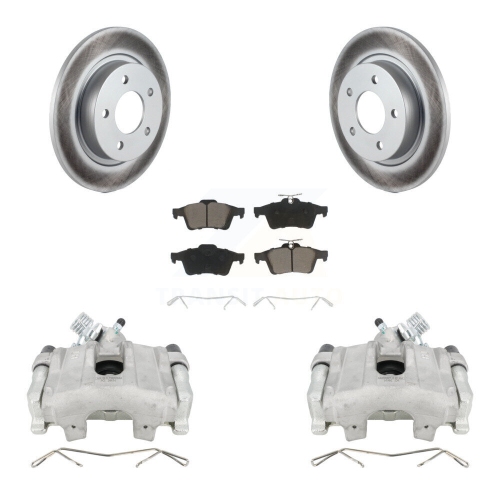 Rear Disc Brake Caliper Coated Rotors And Ceramic Pads Kit For Mazda 3 Sport KCG-100081C