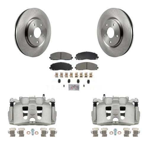 TRANSIT AUTO  Front Disc Brake Caliper Rotors And Semi-Metallic Pads Kit for 2014-2020 Dodge Journey Kc8-100016N