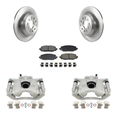 TRANSIT AUTO  Rear Disc Brake Caliper Rotors And Semi-Metallic Pads Kit for Jeep Wrangler Kc8-101328S