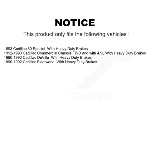 Front Brake Caliper Coat Rotor & Semi-Metallic Pad Kit For Cadillac DeVille Fleetwood 60 KCG-100620S