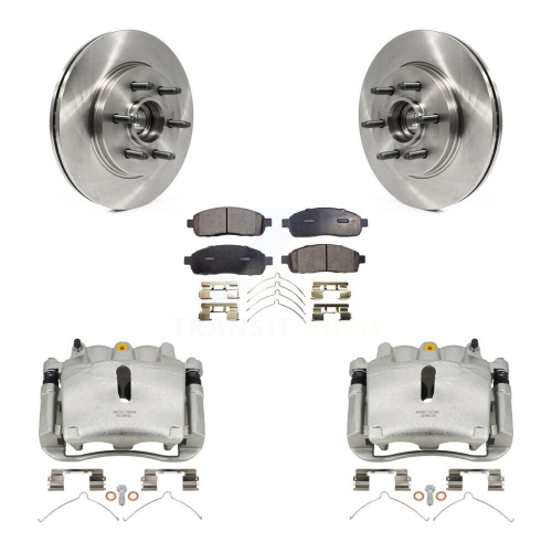 TRANSIT AUTO  Front Disc Brake Caliper Rotors And Ceramic Pads Kit for Ford F-150 Lincoln Mark Lt Rwd Kc8-100736T