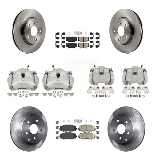 TRANSIT AUTO  Front Rear Disc Brake Caliper Rotors And Ceramic Pads Kit (10PC) for Toyota Rav4 Le Kc8-102742N