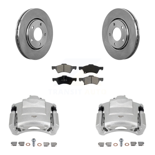 TRANSIT AUTO  Front Brake Caliper Rotor And Semi-Metallic Pad Kit for 2004 Dodge Caravan From 12 01 03 Kc8-100335S