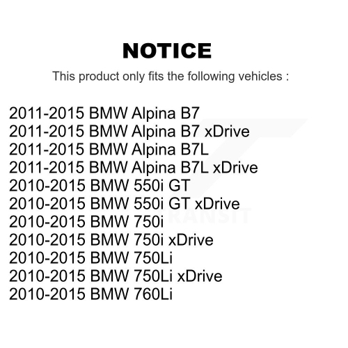 Rear Brake Caliper Coat Rotor Semi-Metallic Pad Kit For BMW 750i xDrive 750Li 550i GT B7 KCG-100032P