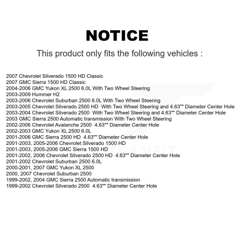 Rear Brake Caliper Rotor & Semi-Metallic Pad Kit For Chevrolet GMC Sierra 2500 HD Hummer KC8-100703P