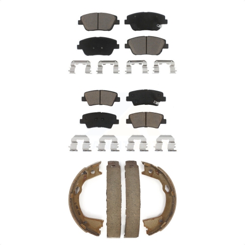Front Rear Ceramic Brake Pads And Parking Shoes Kit For Hyundai Sonata Kia Optima KCN-100258