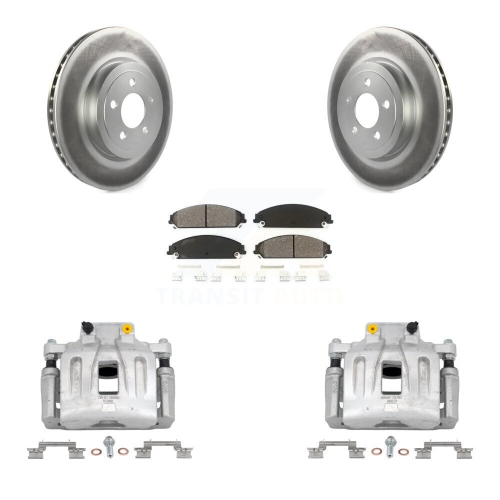 Front Disc Brake Caliper Coat Rotor Semi-Metallic Pad Kit For Chrysler 300 Dodge Charger KCG-100502S