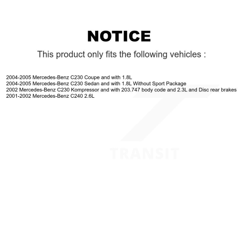 Rear Ceramic Disc Brake Pads And Wear Sensors Kit For Mercedes-Benz C230 C240 KCW-100973