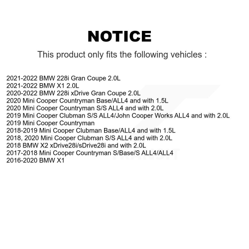 Kit capteur d'usure des plaquettes de frein arrière semi-métalliques pour BMW X1 Mini Cooper Countryman X2 Clubman KSW-100805